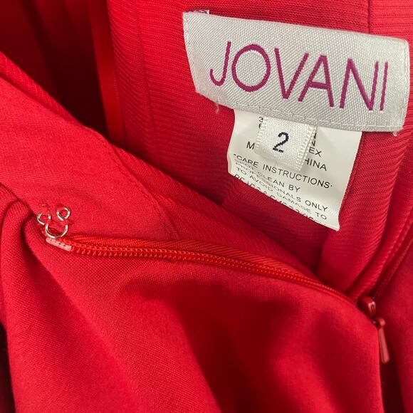 Jovani Style 21899 Fitted Jersey Halter Neck Ruffle Open Back Gown Red 2 ASIS - Picture 11 of 13